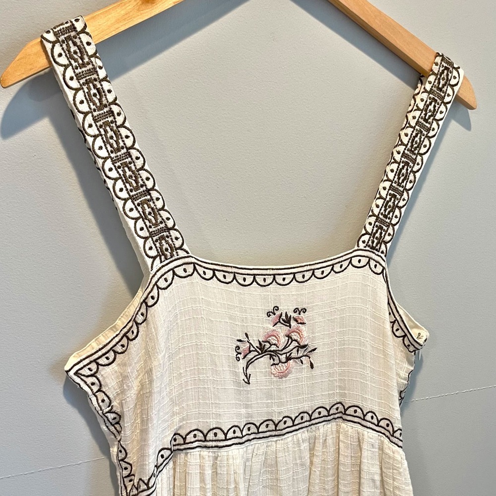 RARE Anthropologie Steele Barlett Ivory Embroidered Midi/Maxi Dress Size XS/S - Picture 4 of 11